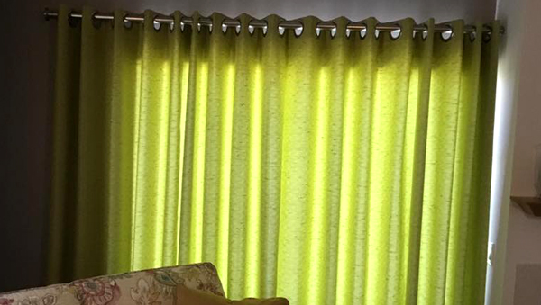 Green ringed drapes