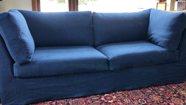 Bright navy couch slipcover