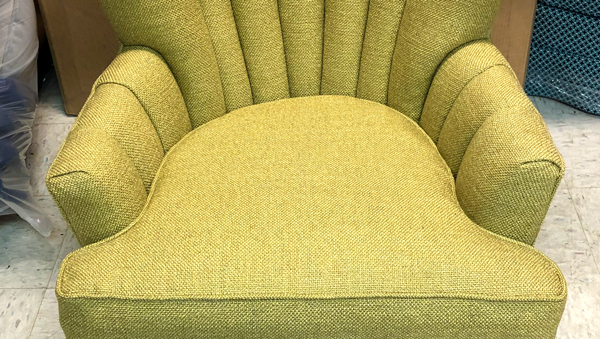Textured and green chair